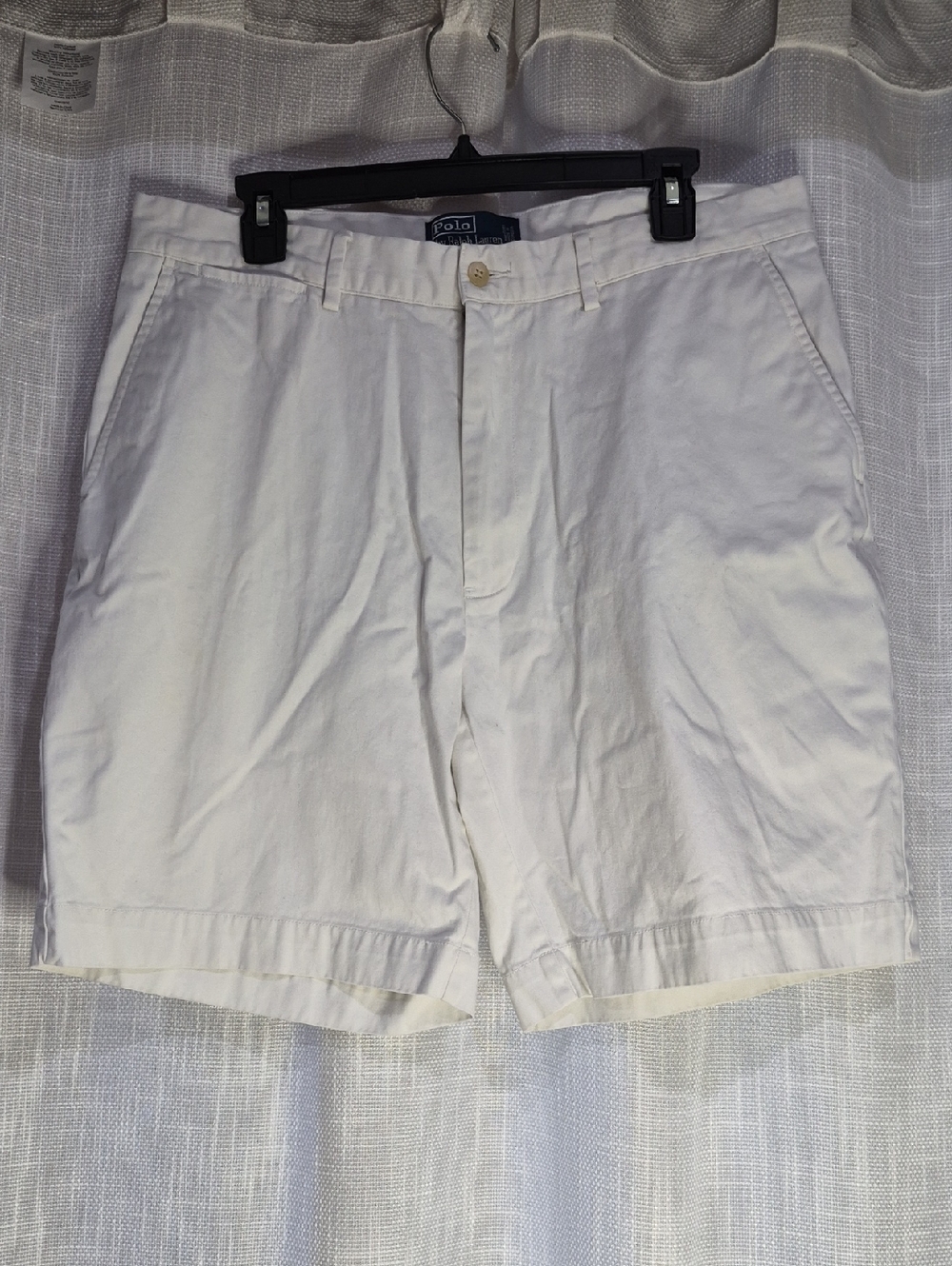 Polo by Ralph Lauren White Cotton Flat Front Classic Chino Men's Shorts